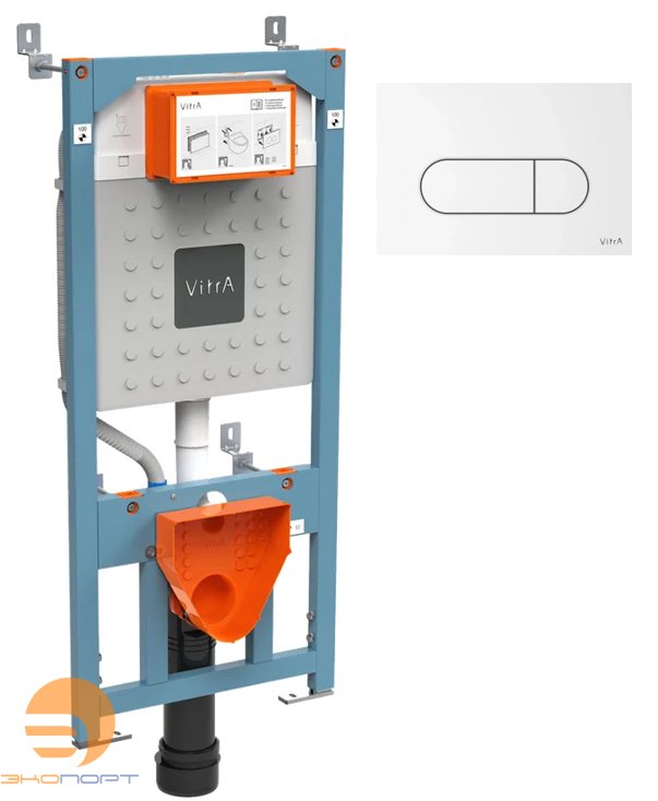 Инсталяция V12  + Панель смыва Root Round, белая (В ПОДАРОК!), Vitra