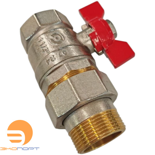 Кран шаровый с американкой 1 1/4" ВН/НР, ручка бабочка Rommer