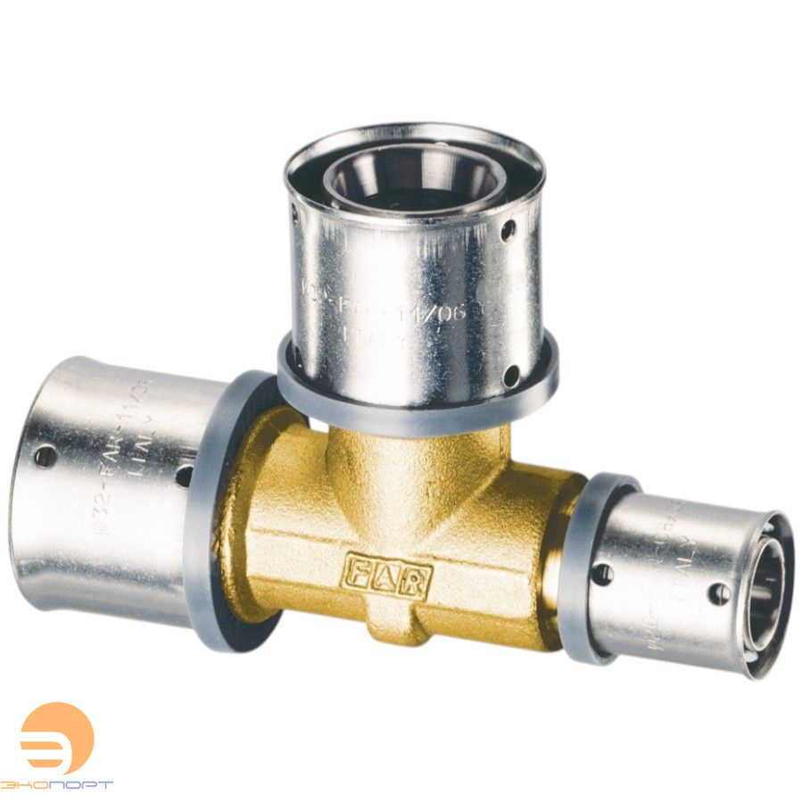 Тройник 20-20-16 латунь, пресс FAR