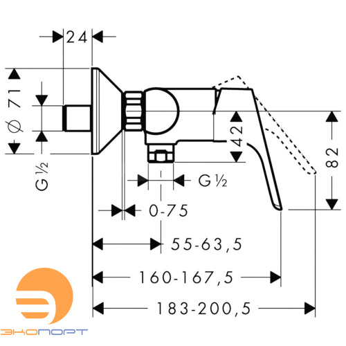 Смеситель для душа, Focus, HANSGROHE