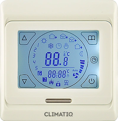 Терморегулятор CLIMATIQ ST програмируемый, сенсорный. слоновая кость