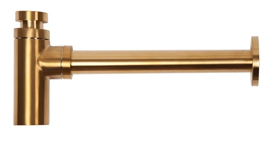 Сифон латунный 11/4 отвод 300 мм Золотой Arrowhead