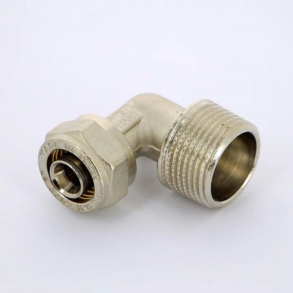 Угол НР 20х1/2" никелир. (обжим) Uni-Fitt