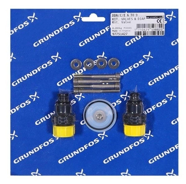 Сервисный комплект мембрана + клапаны PP/E/C Kit, valve/diaph. SD-S-PP/E/C-1, GRUNDFOS