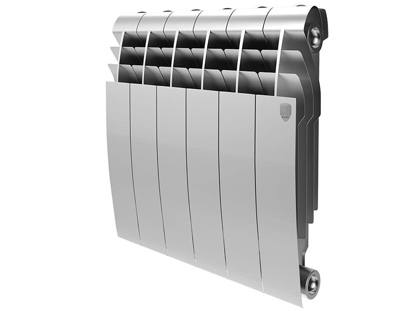 Радиатор биметал. BiLiner Silver Satin 350/87  6 секций (серый) Royal Thermo