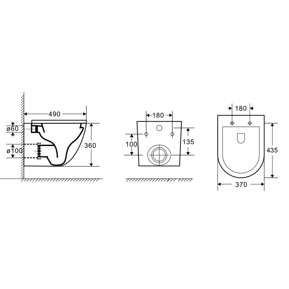 Унитаз подвесной безободковый в комплекте с сиденьем микролифт, антивсплеск, Azario Grado