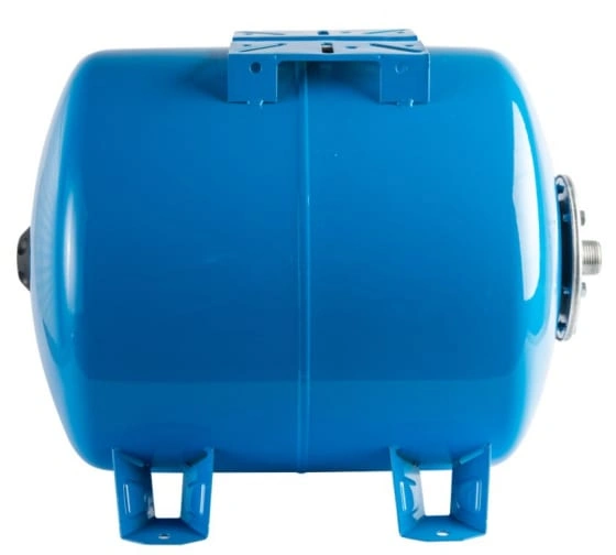 Бак мембранный для водоснабжения 100 л STOUT горизонтальный с опорными стойками со сменной мембраной (синий) G1"