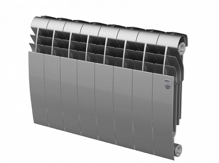 Радиатор биметал. BiLiner Silver Satin 350/87 10 секций (серый) Royal Thermo