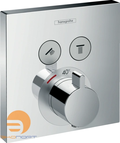 Термостат с двумя запорными вентилями Select Highflow, HANSGROHE