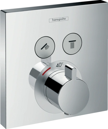 Термостат с двумя запорными вентилями Select Highflow, HANSGROHE